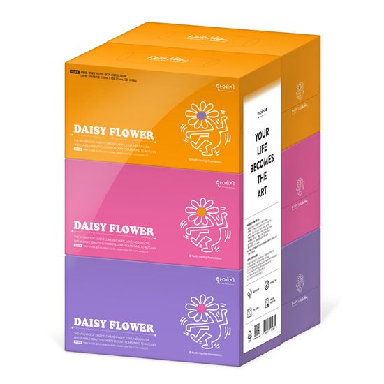 한예지 키스해링 데이지 미용티슈 280매 6입 1팩