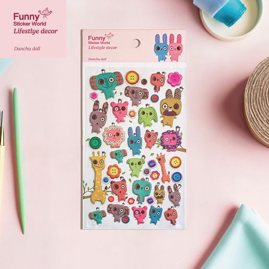 퍼니스티커 C548 단추인형 캐스팅 라이프스타일