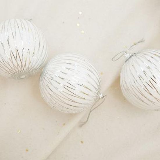 16 미니 화이트 방울 장식 (3set)