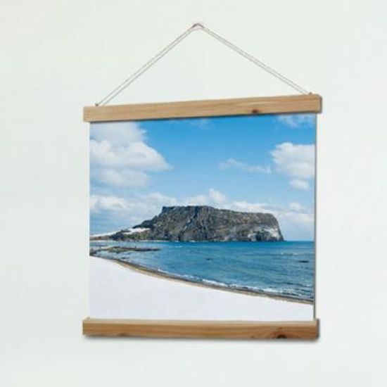 ah346-우드스크롤_60CmX60Cm-성산일출봉겨울풍경