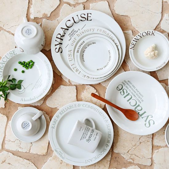 세트2인 브런치 10P 시라쿠스 레터링 접시 테이블웨어