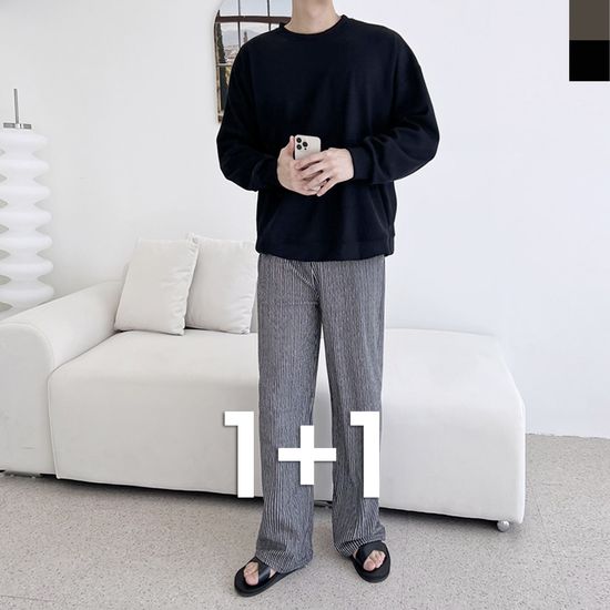 [1+1] 남자 패턴 벨로아 밴딩 팬츠 데일리 바지