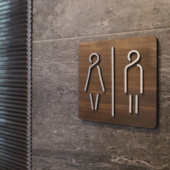 감성 원목 메탈릭 화장실 표지판 5종 택1 간판 문패