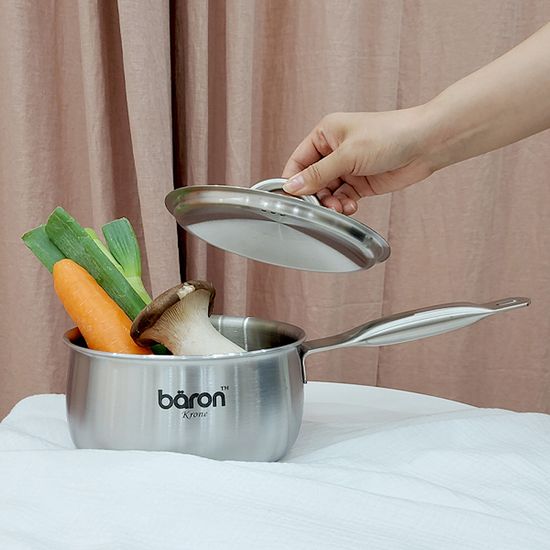 BARON(베론) 통5중 스텐 냄비 16cm 편수