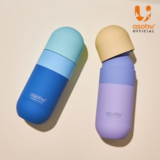 아소부 스텐 진공 텀블러 420ML 오브 파스텔 블루