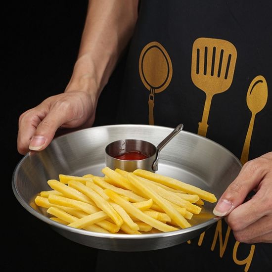 홈인쿡 원형 스텐 접시 2p세트(18cm) (실버) 원형그릇