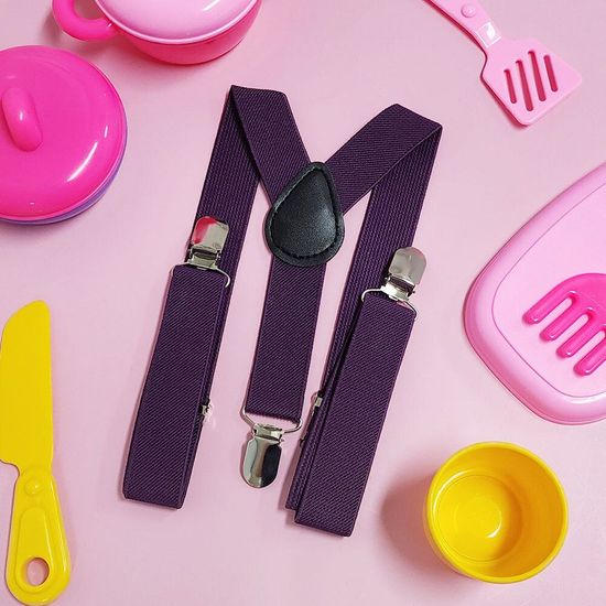 어린이멜빵 단색 무지 패션 서스펜더 진보라(WC75705)