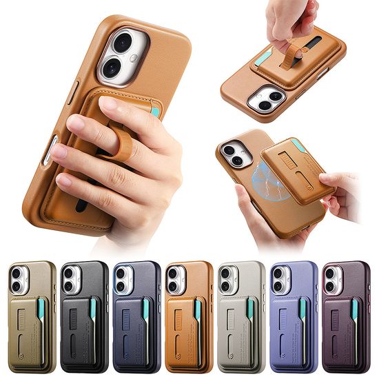 아이폰 17 16 15 자석 가죽 지갑 슬라이딩 링 케이스