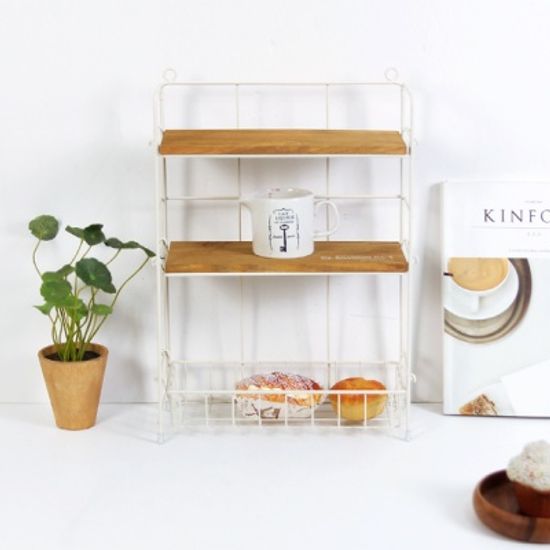 가든 3단 높이조절 빈티지 철제 선반