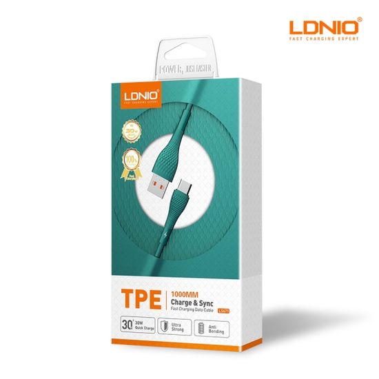 LDNIO 30W TEP  5핀/ 8핀/ C타입 고속 충전케이블 2M