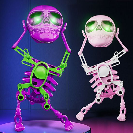댄싱 스켈레톤 led 춤추는 태엽 해골 신기한 손장난감