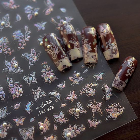 전통 자개 스티커 홀로그램 네일 아트 재료 