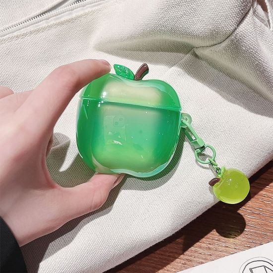 에어팟 4 3 2 1 프로 귀여운 사과 실리콘 키링 케이스