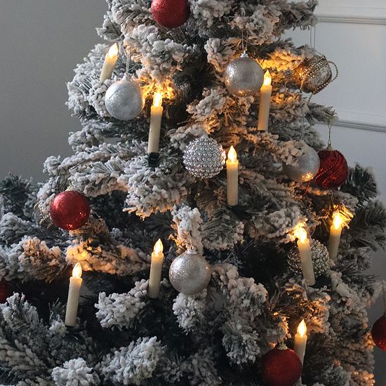 LED촛불 집게 장식 10p