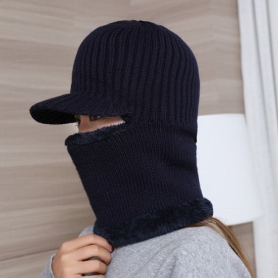 브리드 넥워머 털모자(네이비)/겨울 방한모자