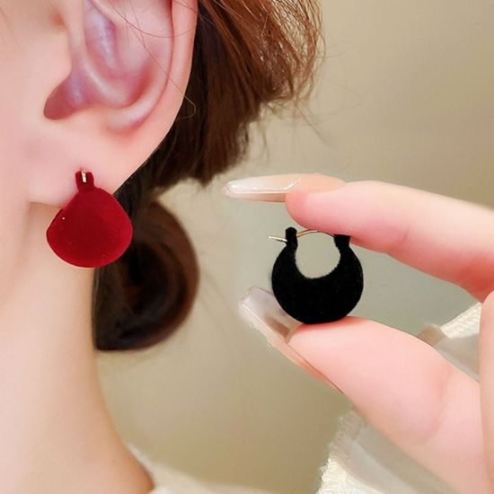 겨울 벨벳 볼드한 링 데일리 하객 퍼 패션 귀걸이