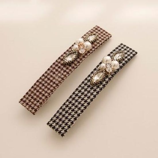 제이로렌 H0532 하운드 체크 헤어 자동핀