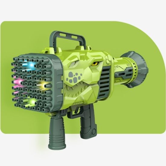 LED 공룡 자동 게틀링 64 버블건 비눗방울 총 장난감