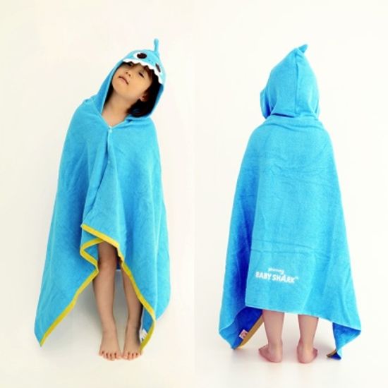 [클라우망] 핑크퐁 아빠상어 후드비치타올 물놀이수건