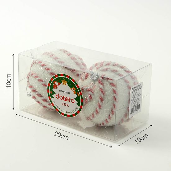 [도토로]루비레드 글리터 장식볼 2p(10cm) (꽈배기회