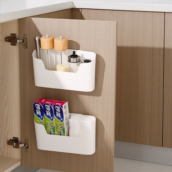 라운더 주방 욕실 용품 벽수납 정리 바구니 보관함