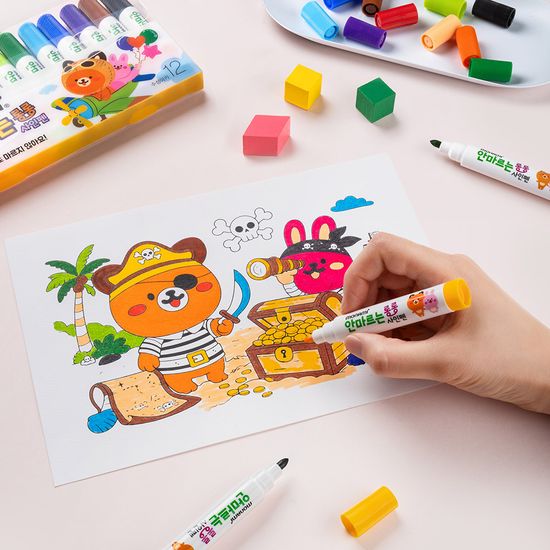 [모나미] 안마르는 롱롱 사인펜/12색세트