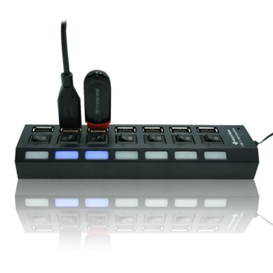 USB2.0 멀티허브 분배기 멀티탭 버튼식 7포트 