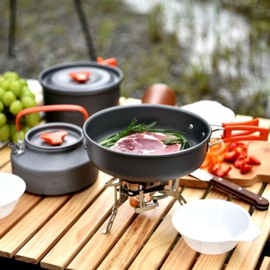 캠핑용 냄비세트 코펠세트 용기 그릇 주전자 3종세트