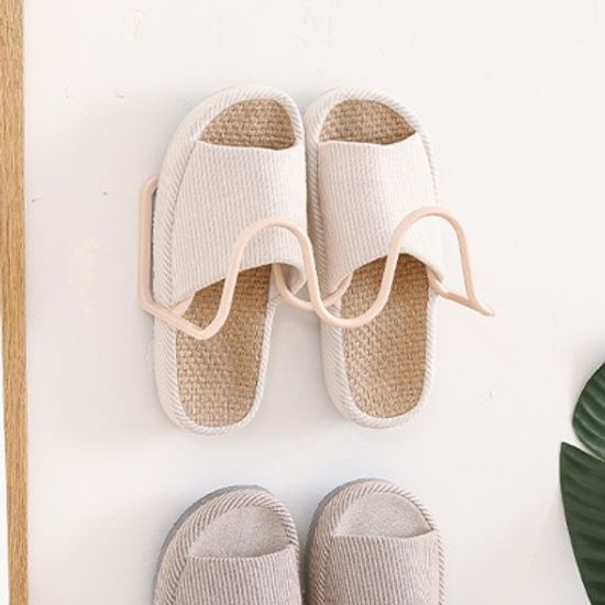 더홈 접착식 2단 실내화 거치대 (베이지) 슬리퍼걸이
