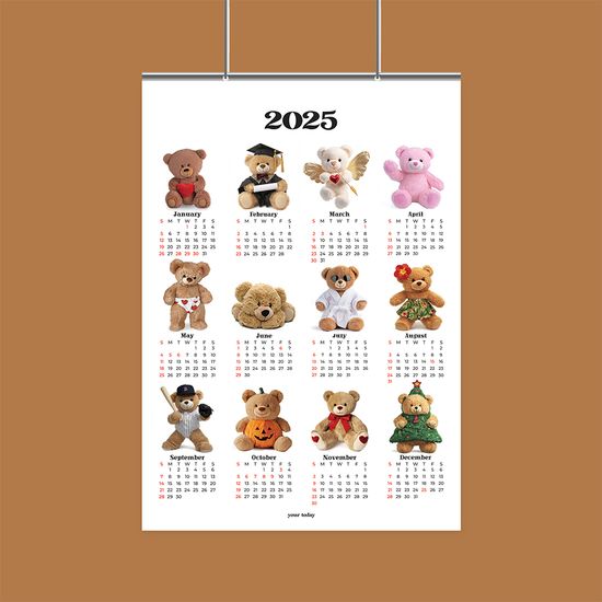 2025 오브제 테디베어 포스터 달력