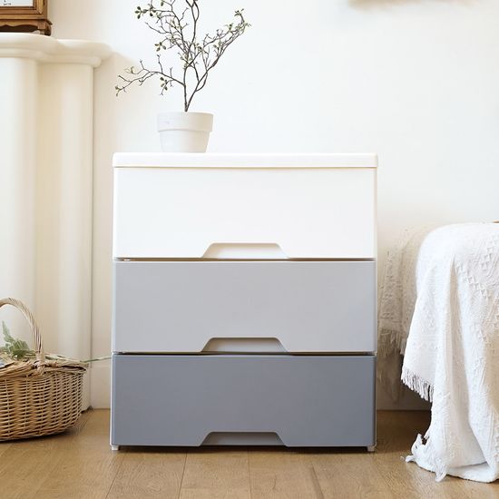 헤이즈 플라스틱 서랍장 3단 모노톤 인테리어 수납장