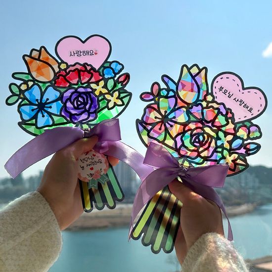 카네이션 꽃다발 썬캐쳐 5set