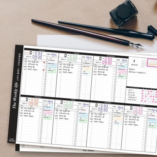 The weekly life (L) -스터디 플래너(30분공부)ver2