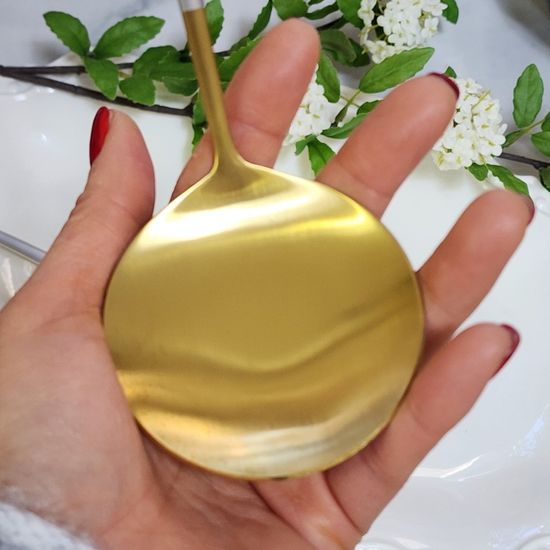 투톤 골드 서빙 스푼 국내산