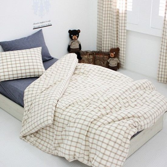 베이직 커피체크 침구세트
