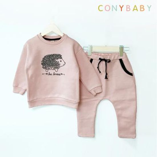 [CONY]고슴도치 핑크 기모맨투맨 상하복세트