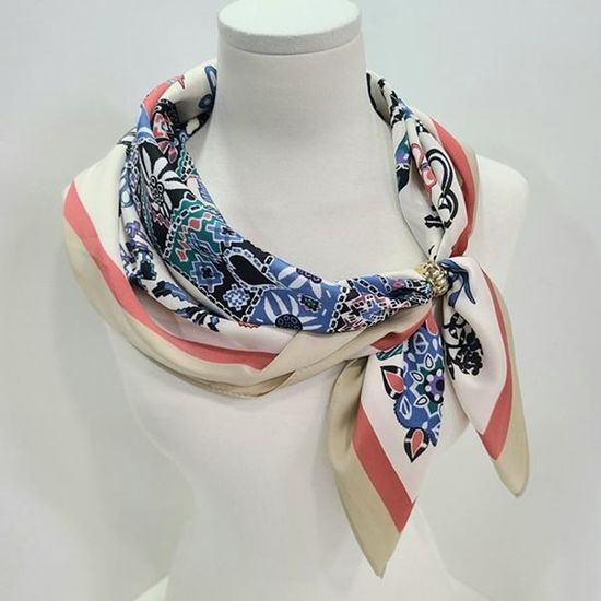 [애슬릿]여자 봄 꽃말 패턴 미니 쁘띠 사각 스카프