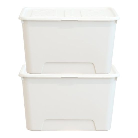 탑백 대형 리빙박스 72L 2P 대용량 옷 정리함(네임텍)