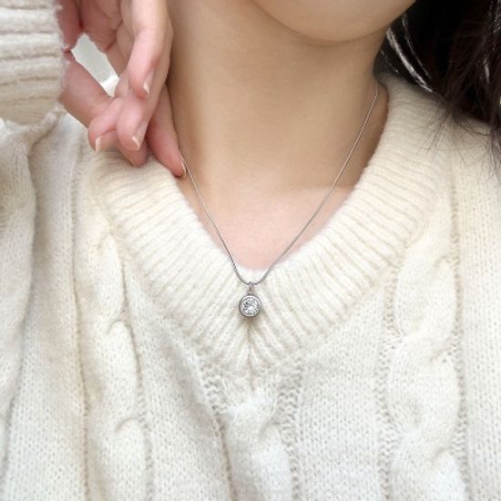 [선물포장] 심플 써지컬 탄생석 목걸이