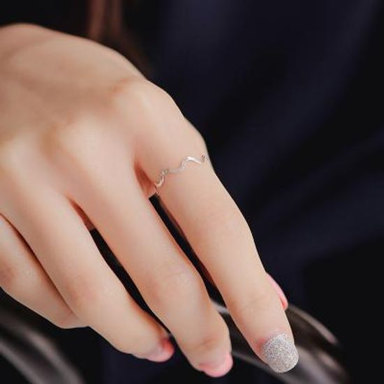 제이로렌 03R0569 웨이브 물결 실버반지