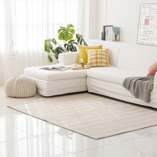 사이잘룩 물세탁 사계절 먼지없는 거실 워셔블 러그
