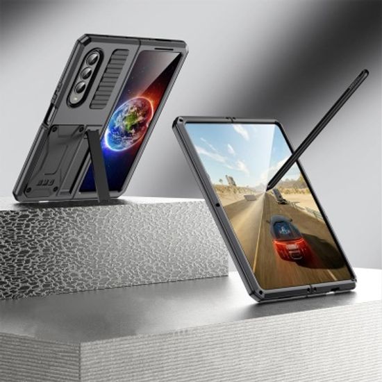 갤럭시 Z폴드4 메탈 스탠드 거치대 범퍼 하드 케이스