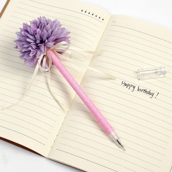 스위트 국화 플라워 볼펜(0.4mm) 필기구 중성펜