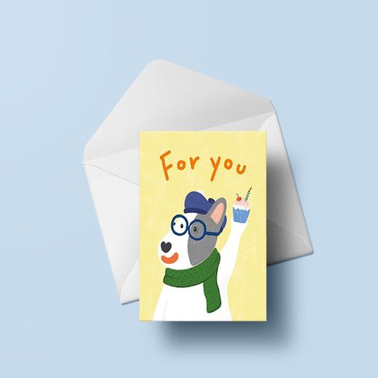 강아지카드 YA2306 - DOG FOR YOU 캘리그라피카드