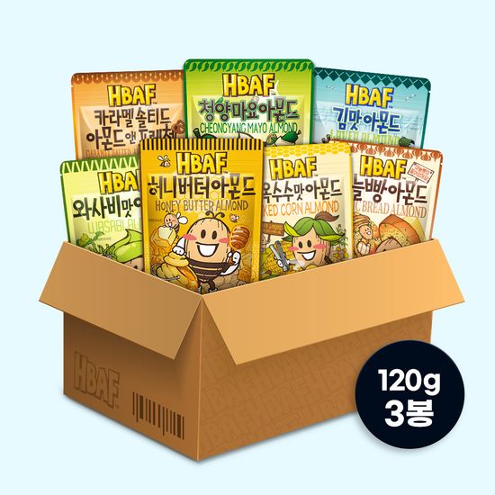 HBAF 바프 아몬드 120g 1+1+1 3봉 골라담기