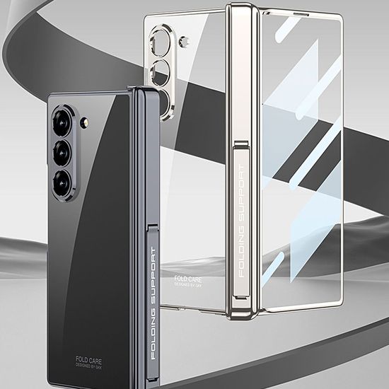 갤럭시 z폴드6 투명 강화유리 힌지보호 스탠드 케이스