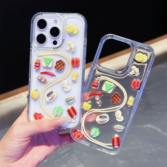 아이폰 귀여운 에폭시 입체 파츠 데코덴 투명 케이스