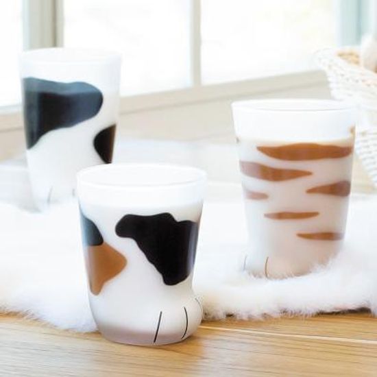 coconeco 고양이발 유리컵 엄마고양이 300ml