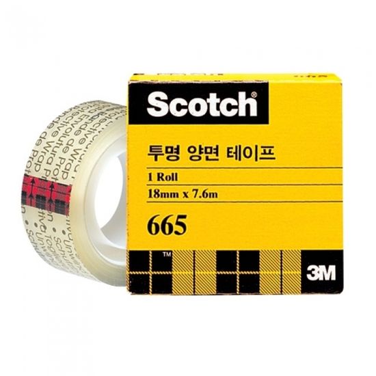 3M.스카치 투명 양면테이프 리필.665R(18mmx7.6m)New
