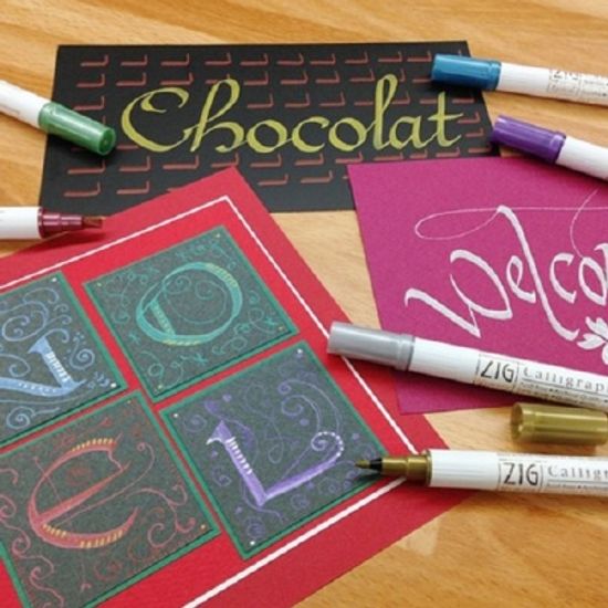 쿠레타케 지그 트윈 캘리그라피펜 메탈릭 6색 F111